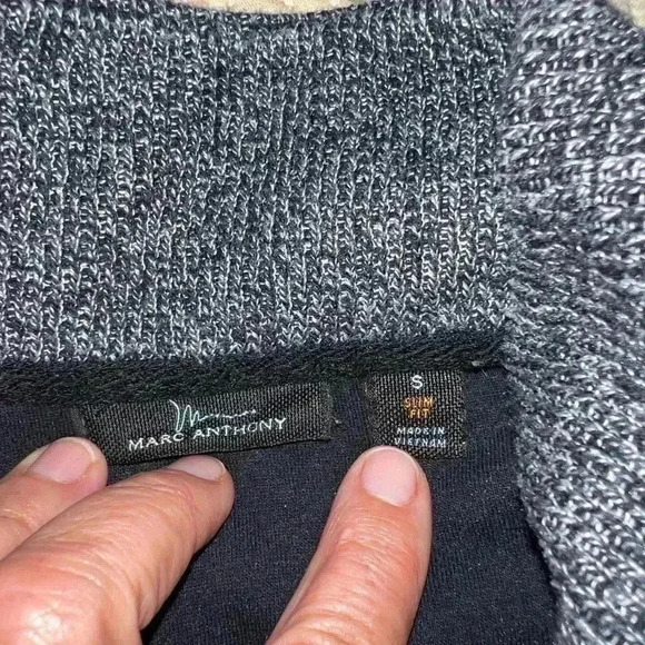 Marc Anthony Full Zip Sweater Men's Sz Sm Luxury Grey Designer Slim Fit Pockets - Picture 3 of 5